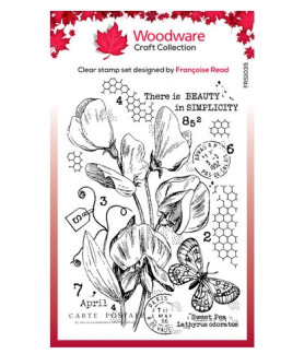 Woodware-Sweet Pea Post Card Clear Stamp