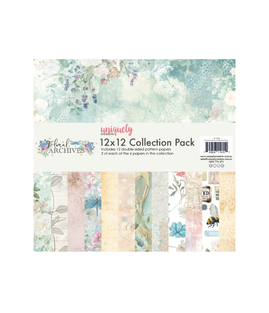 Uniquely - Floral Archives 12x12 Collection Pack (12 Double Sided Sheets)
