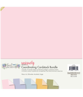 Uniquely - Floral Archives Coordinating Cardstock 12 x12 Bundle 10 Double Sided Pages