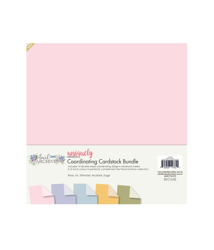 Uniquely - Floral Archives Coordinating Cardstock 12 x12 Bundle 10 Double Sided Pages