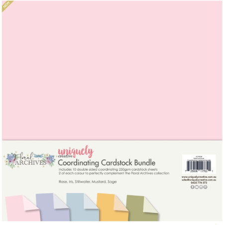 Uniquely - Floral Archives Coordinating Cardstock 12 x12 Bundle 10 Double Sided Pages