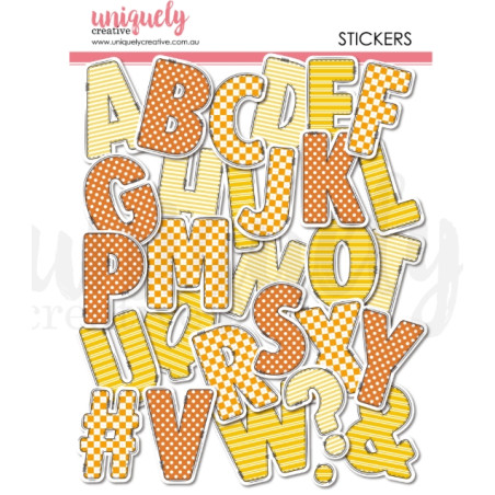 Uniquely - Written in the Stars Chipboard Alphabet Stickers
