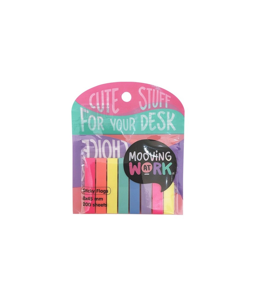 Mooving - Thin Sticky Flags 8x45 mm, 200 Sheets