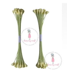 Floral Accessories - Dress My Craft Flower Stamen - Wire Pollen Drop Shape / Pastel Yellow
