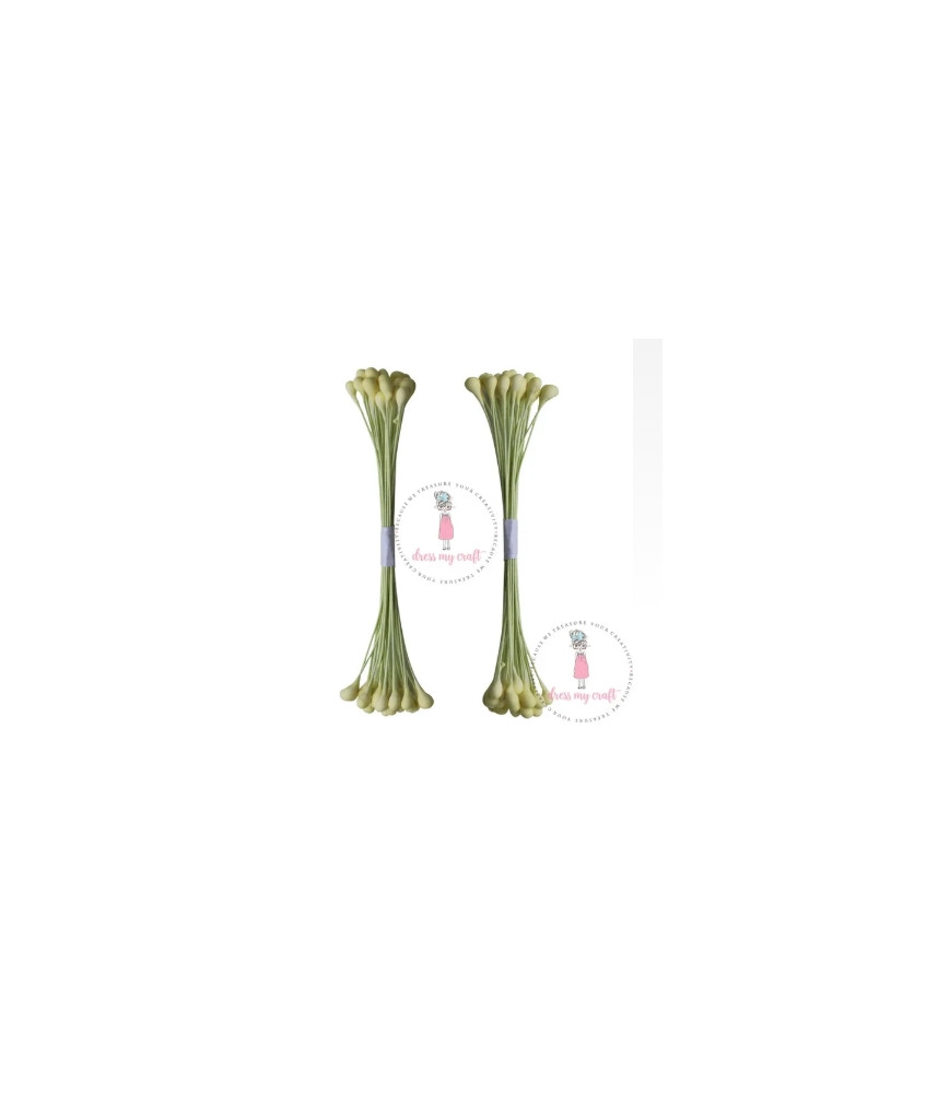 Floral Accessories - Dress My Craft Flower Stamen - Wire Pollen Drop Shape / Pastel Yellow