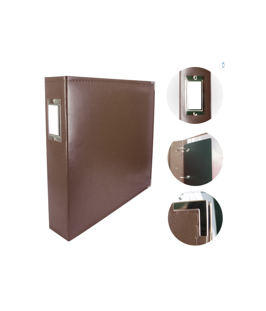 Couture Creations - 12x12 D-Ring Faux Leather Album - Dark Brown (5 Refills included)