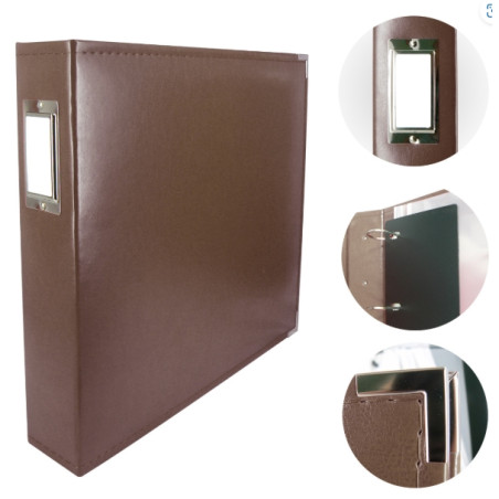 Couture Creations - 12x12 D-Ring Faux Leather Album - Dark Brown (5 Refills included)