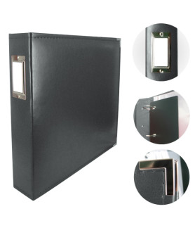 Couture Creations 12x12 D-Ring Faux Leather Album - Black (5 Refills included)