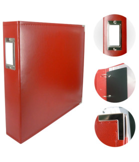 Couture Creations 12x12 D-Ring Leather Album - Red (5 Refills included)
