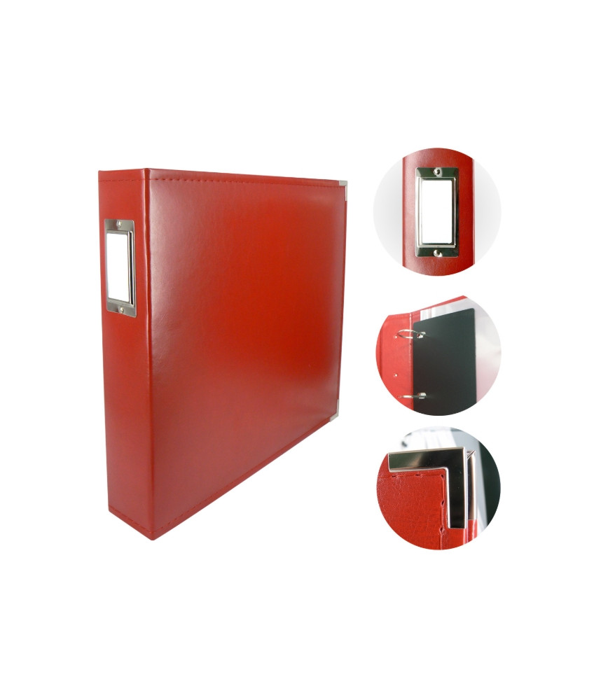 Couture Creations 12x12 D-Ring Leather Album - Red (5 Refills included)