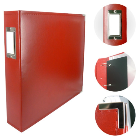 Couture Creations 12x12 D-Ring Leather Album - Red (5 Refills included)