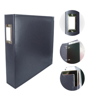 Couture Creations 12x12 D-Ring Faux Leather Album - Dark Blue (5 Refills included)
