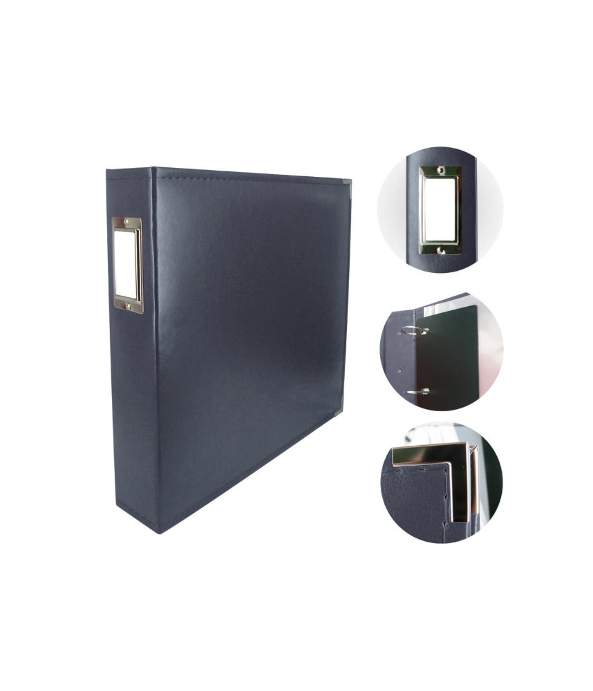 Couture Creations 12x12 D-Ring Faux Leather Album - Dark Blue (5 Refills included)