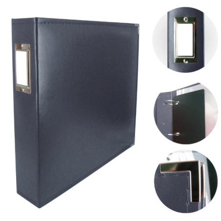 Couture Creations 12x12 D-Ring Faux Leather Album - Dark Blue (5 Refills included)