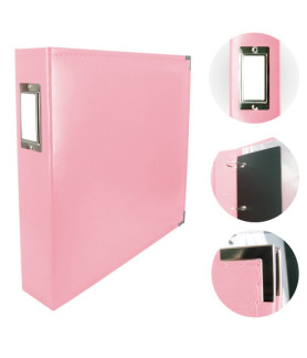 Couture Creations 12x12 D-Ring Faux Leather Album - Baby Pink (5 Refills included)