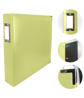 Couture Creations 12x12 D-Ring Faux Leather Album - Kiwi Green (5 Refills included)