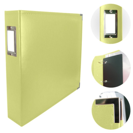 Couture Creations 12x12 D-Ring Faux Leather Album - Kiwi Green (5 Refills included)