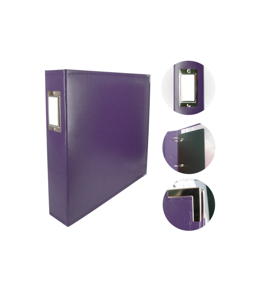 Couture Creations 12x12 D-Ring Faux Leather Album - Grape Soda (5 Refills included)