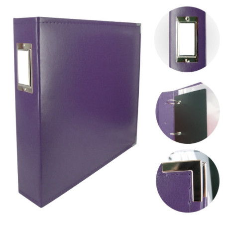 Couture Creations 12x12 D-Ring Faux Leather Album - Grape Soda (5 Refills included)
