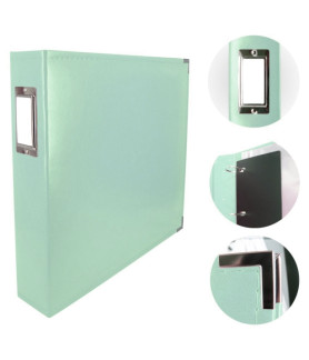 Couture Creations 12x12 D-Ring Faux Leather Album - Powder Blue (5 Refills included)