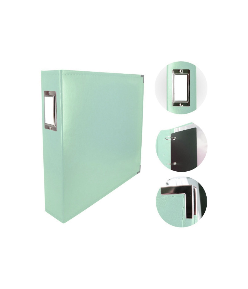 Couture Creations 12x12 D-Ring Faux Leather Album - Powder Blue (5 Refills included)