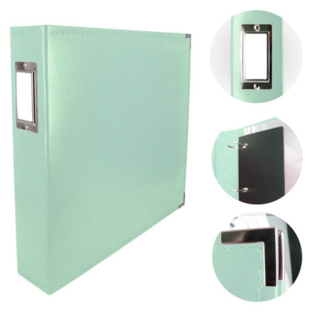 Couture Creations 12x12 D-Ring Faux Leather Album - Powder Blue (5 Refills included)