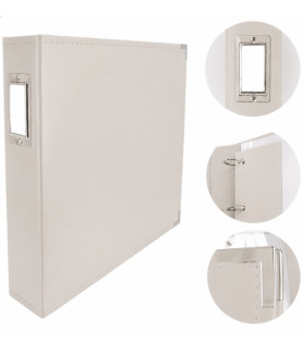 Couture Creations 12x12 D-Ring Faux Leather Album - Vanilla (5 Refills included)