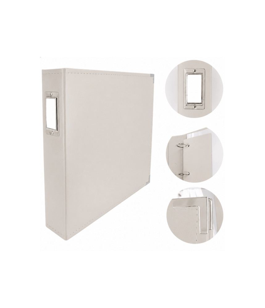 Couture Creations 12x12 D-Ring Faux Leather Album - Vanilla (5 Refills included)