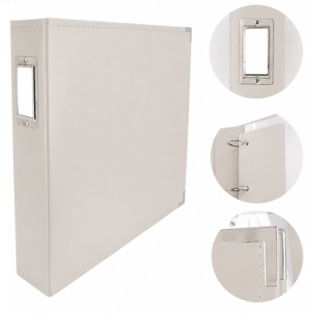 Couture Creations 12x12 D-Ring Faux Leather Album - Vanilla (5 Refills included)