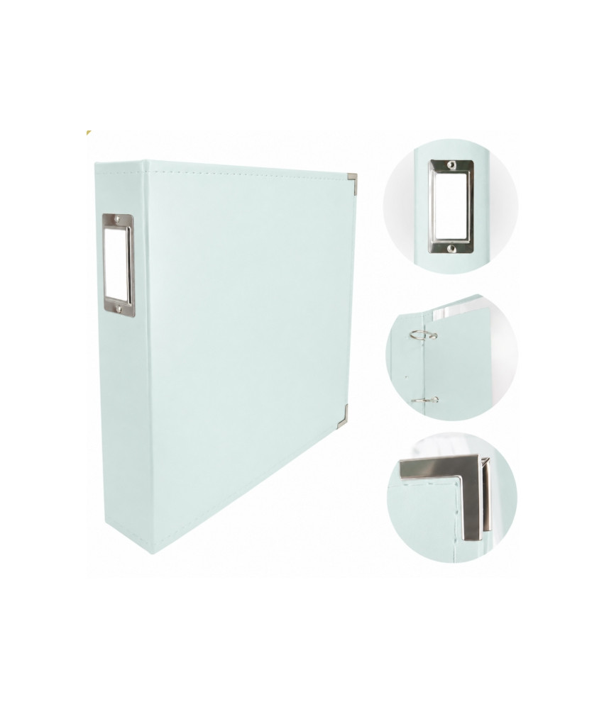 Couture Creations 12x12 D-Ring Faux Leather Album - Cool Grey (5 Refills included)