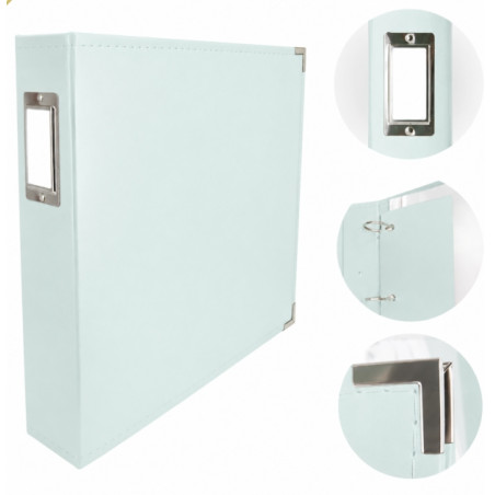 Couture Creations 12x12 D-Ring Faux Leather Album - Cool Grey (5 Refills included)