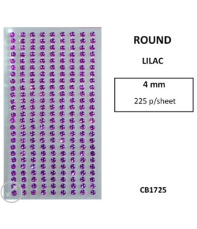 W&M R/Stones Round Stick-On Lilac 4mm