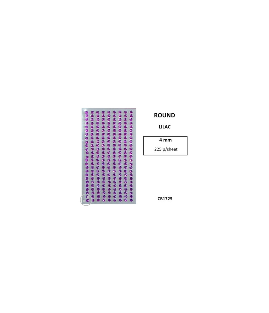 W&M R/Stones Round Stick-On Lilac 4mm