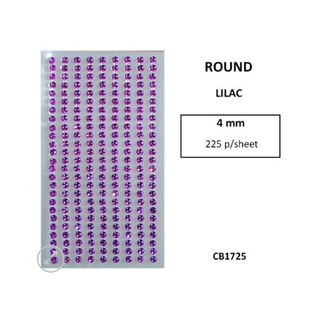 W&M R/Stones Round Stick-On Lilac 4mm