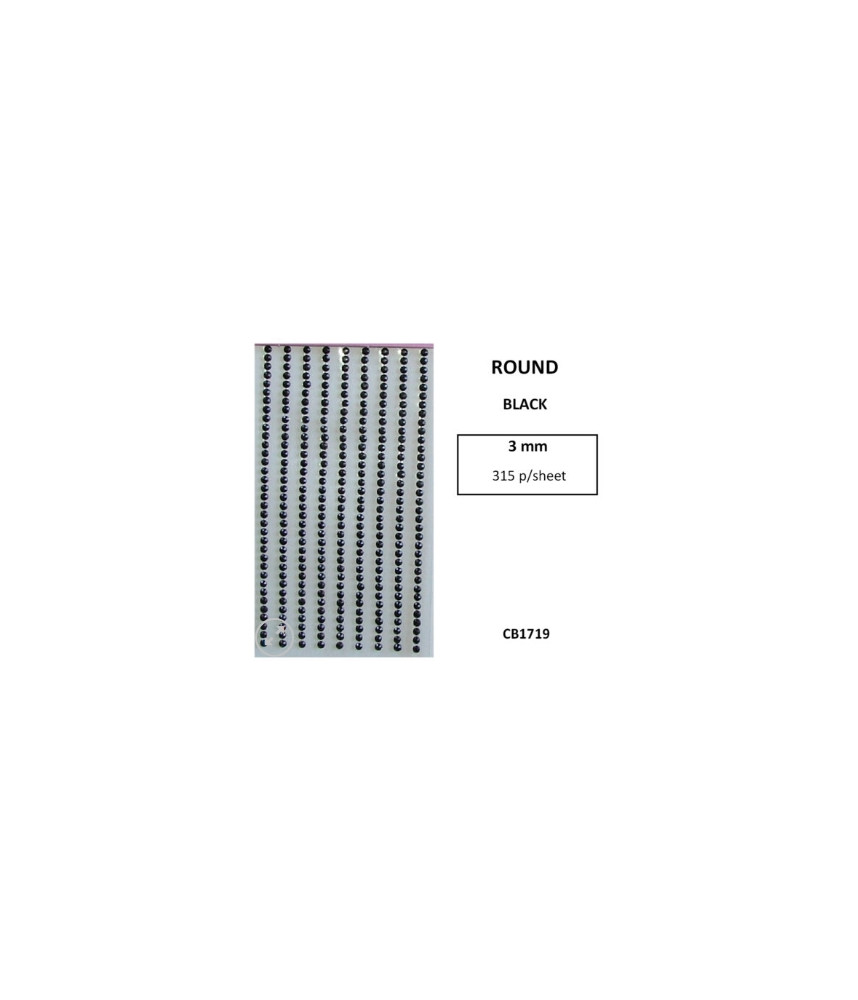 W&M R/Stones Round Stick-On Black 3mm