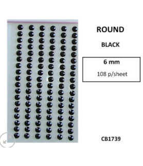 W&M - R/Stones Round Stick-On BLACK 3mm