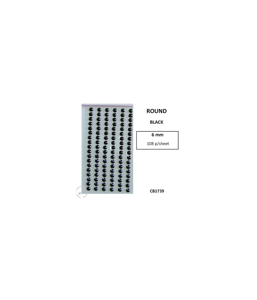 W&M - R/Stones Round Stick-On BLACK 3mm