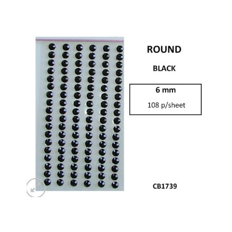 W&M - R/Stones Round Stick-On BLACK 3mm