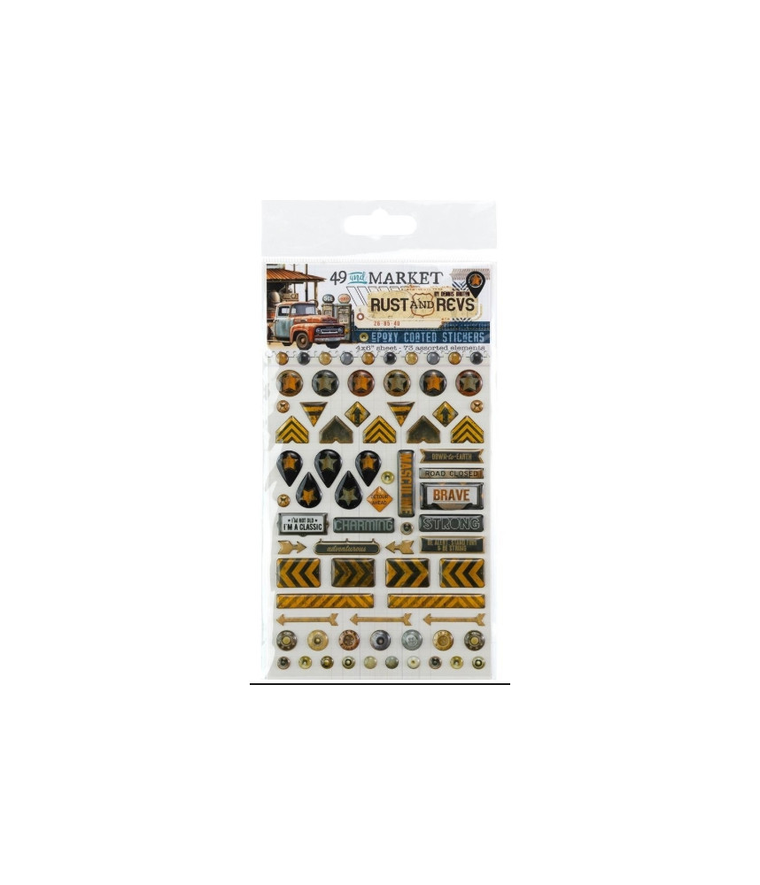 49 and Market - Rust and Revs Collection - Epoxy Coated Stickers