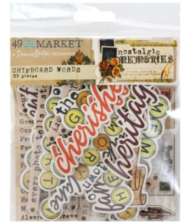 49 And Market - Nostalgic Memories Collection - Chipboard Words