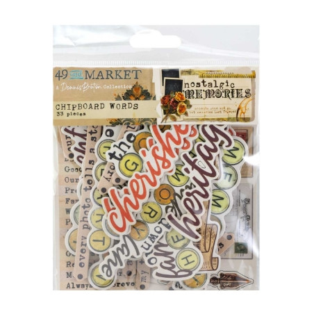 49 And Market - Nostalgic Memories Collection - Chipboard Words