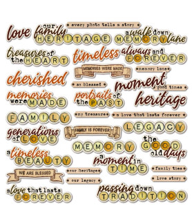 49 And Market - Nostalgic Memories Collection - Chipboard Words