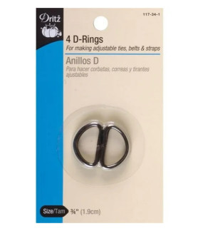 Dritz Metal "D" Rings 3/4"