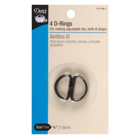 Dritz Metal "D" Rings 3/4"