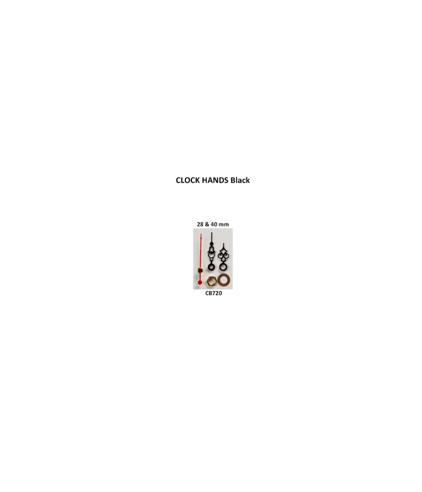 W&M - Clock HANDS Black 28 x 40 mm