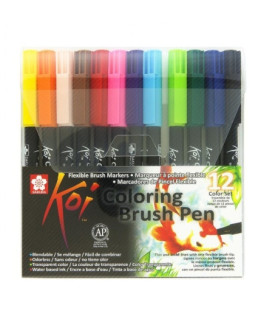 Sakura- Koi Colouring Brush Pen 12 COLOUR SET