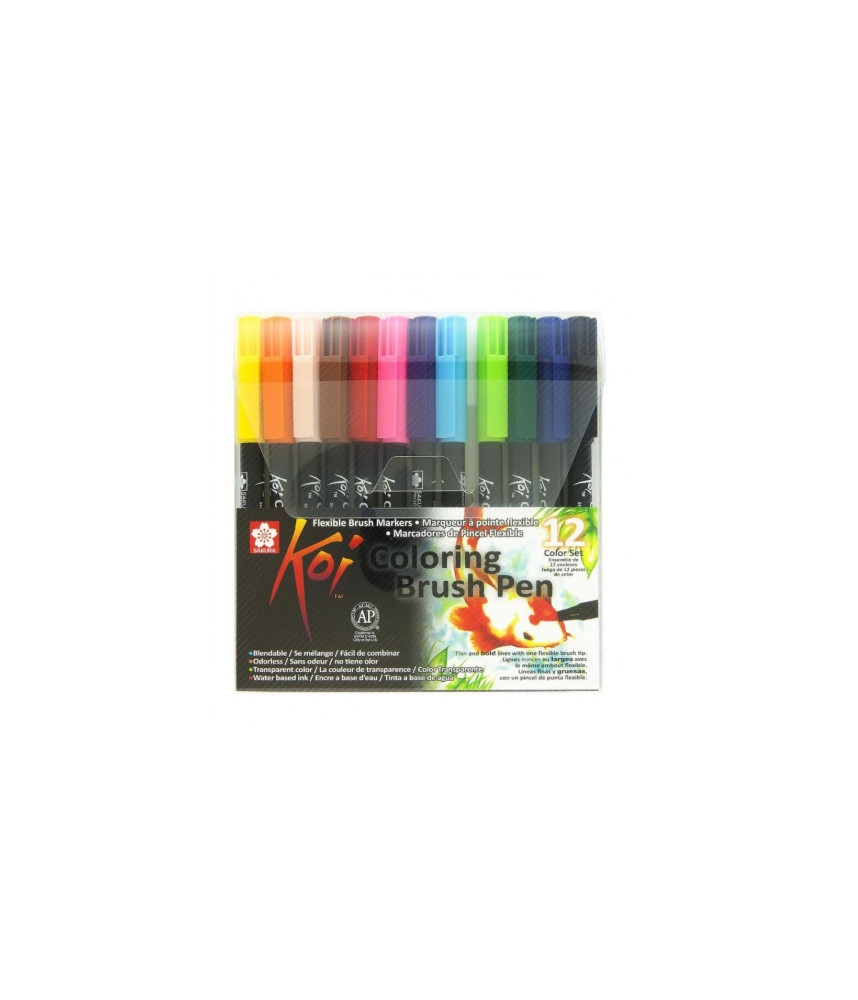 Sakura- Koi Colouring Brush Pen 12 COLOUR SET
