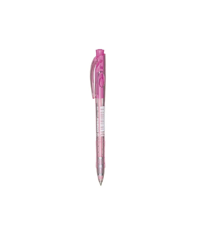 Stabilo -  308 Liner Retractable Ballpoint Pen - Pink