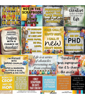 Celebr8 - Crea8tive Chaos Paper Pack 12X12 Double Pages (1 Bonus Fussy Cut Frame Sheet)