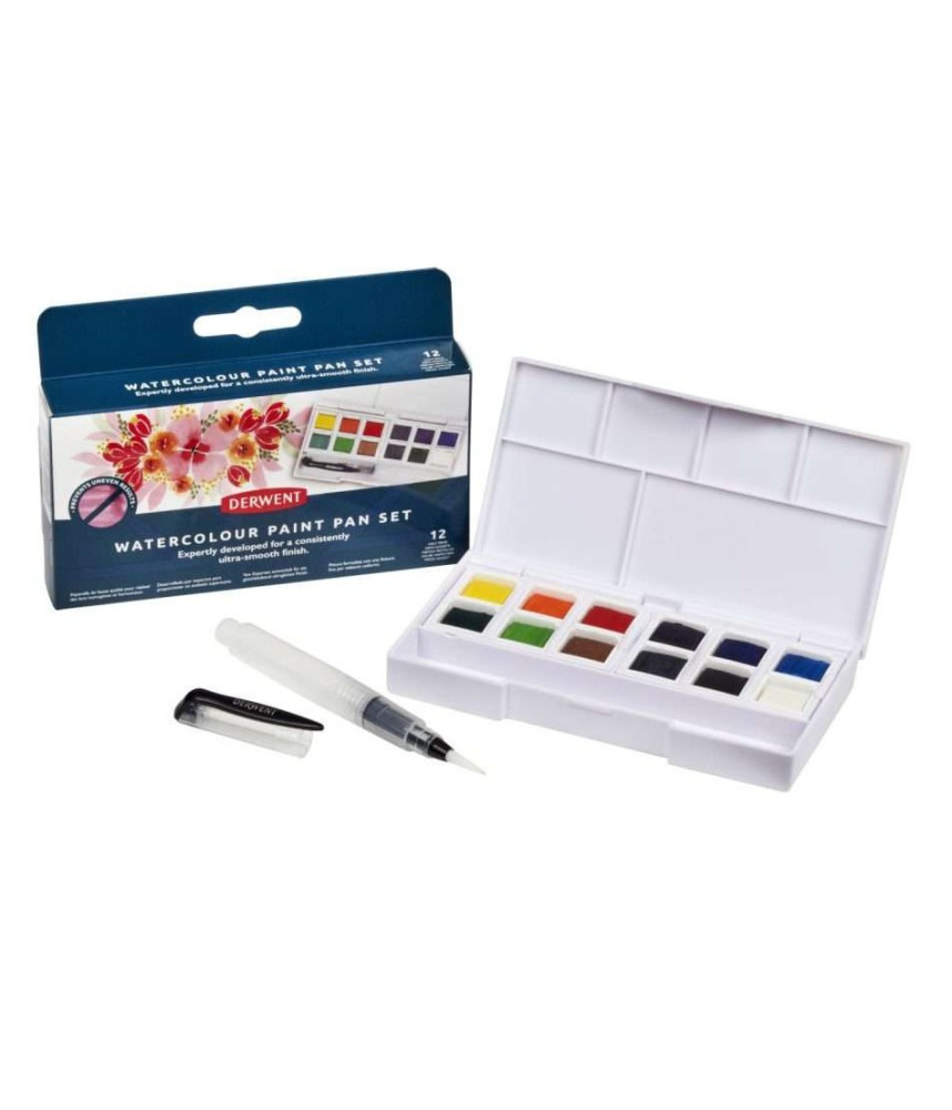 Derwent Watercolour Paint Pan Set of 12